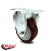 Service Caster 3 Inch Maroon Polyurethane Wheel Rigid Top Plate Caster SCC-20R314-PPUB-MRN-TP2